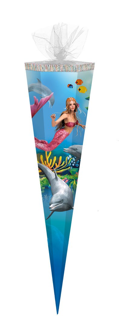 Schultüte gefüllt - Mermaid eckig - 50 cm (M)