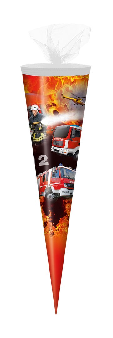 Schultüte gefüllt - Feuerwehr rund (M) - 50 cm