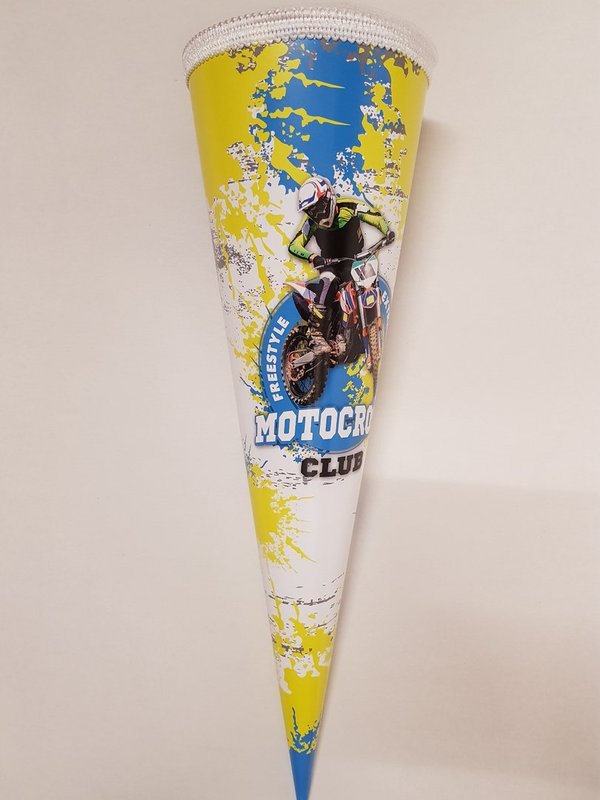 Schultüte - gefüllt -  Motocross - rund - 50 cm (T)