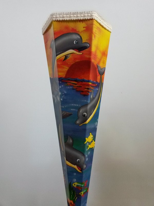 Schultüte gefüllt - Delfine im Sonnenuntergang - 50 cm (M)